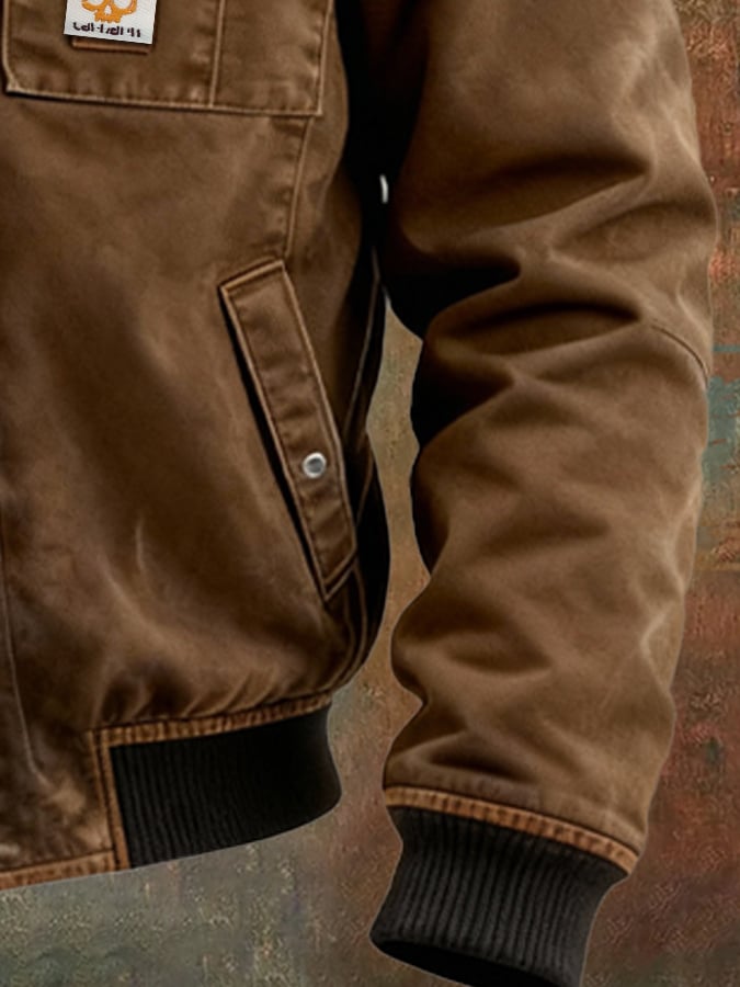 MAISON CLÉMENT PARIS™ | VESTE HOODED EN COTON CIRÉ À DOUBLURE SHERPA