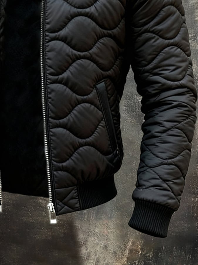 MAISON CLÉMENT PARIS™ | VESTE MATELASSÉE HOMME NOIRE LÉGÈRE ZIPPÉE