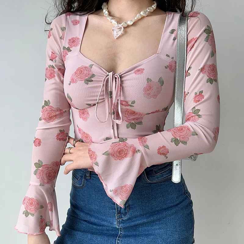 Mila Blushed Bell Top