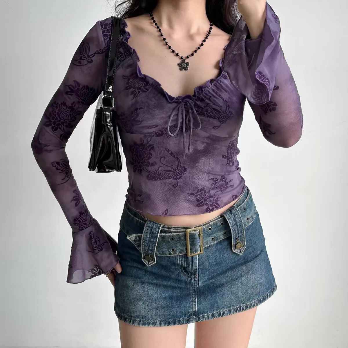 Mila Blushed Bell Top