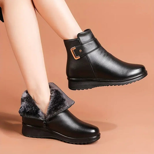 SAVVINA™ FLEECE-LINED WINTER ANKLE BOOTS