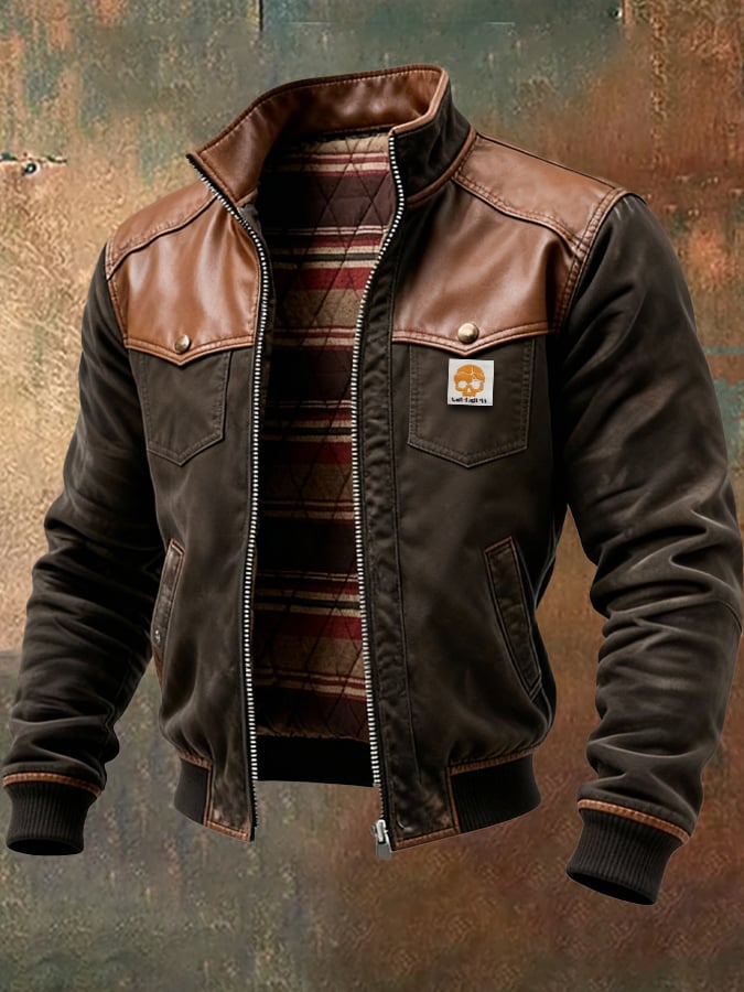 MAISON CLÉMENT PARIS™ | VESTE MARRON À ÉPAULES EN CUIR