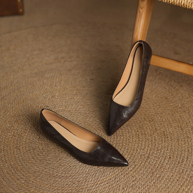 Veloria Lambskin Leather Flats