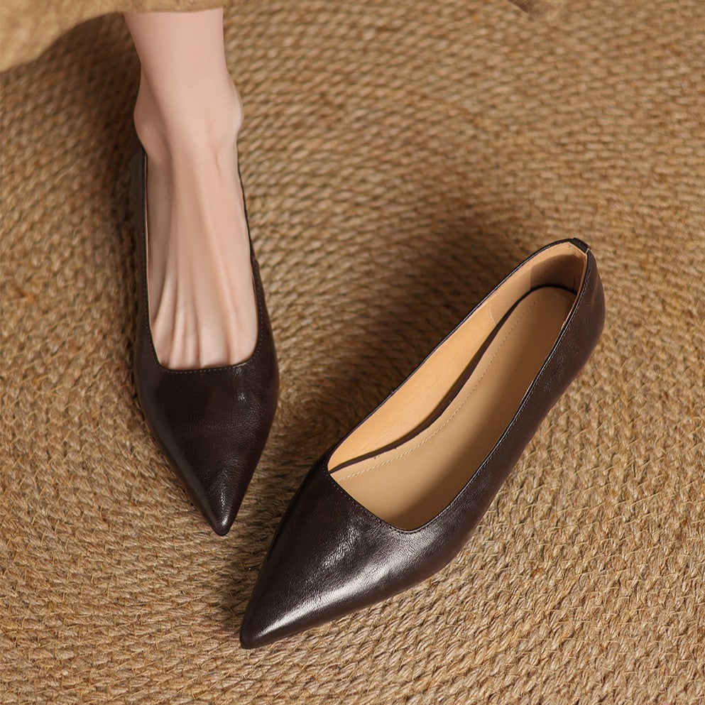 Veloria Lambskin Leather Flats