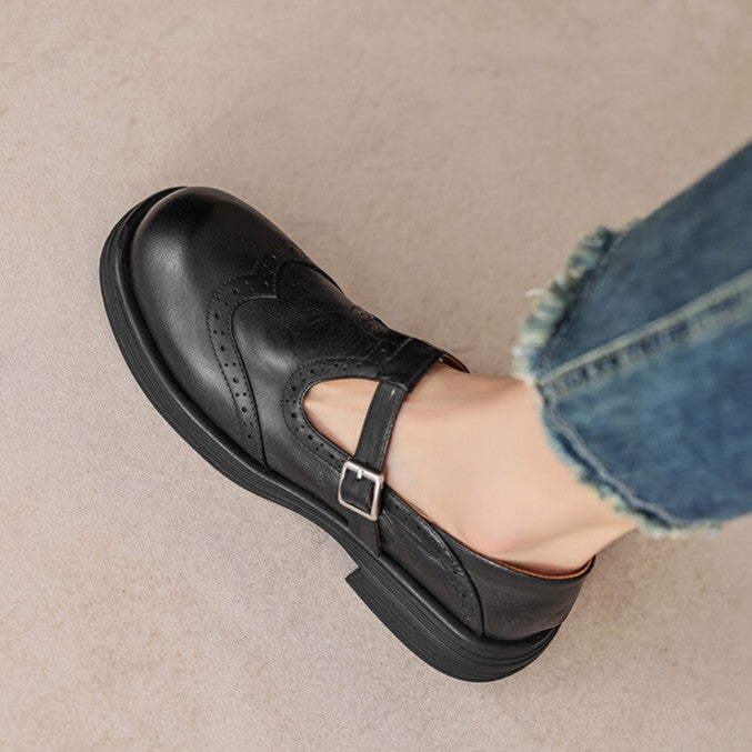 Veloria Leather Mary Janes