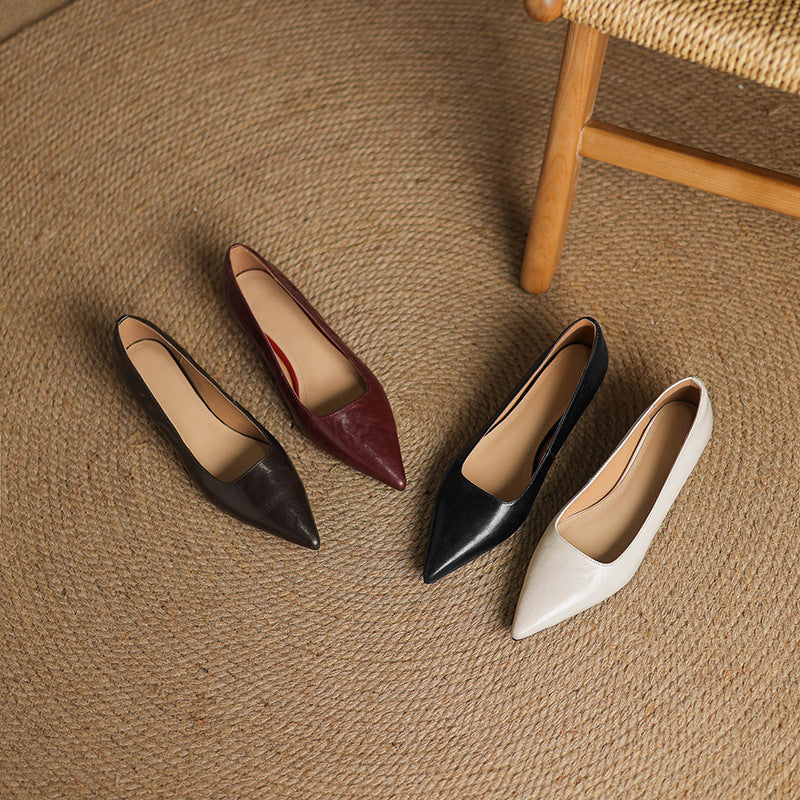 Veloria Lambskin Leather Flats