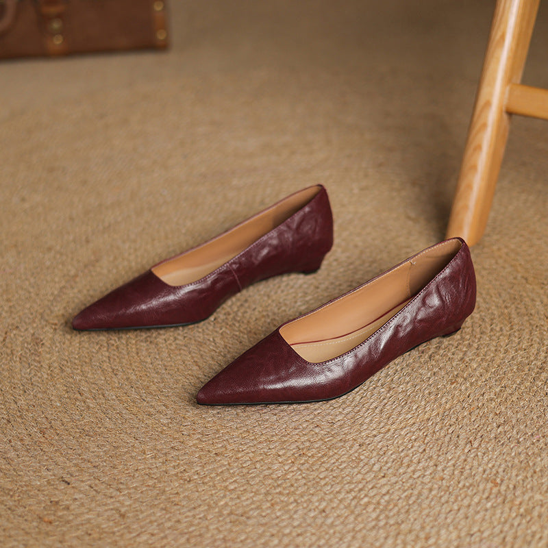 Veloria Lambskin Leather Flats