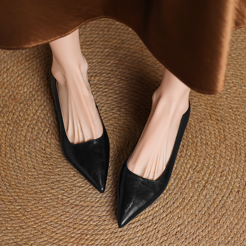 Veloria Lambskin Leather Flats