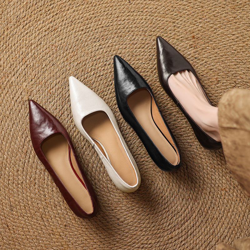 Veloria Lambskin Leather Flats