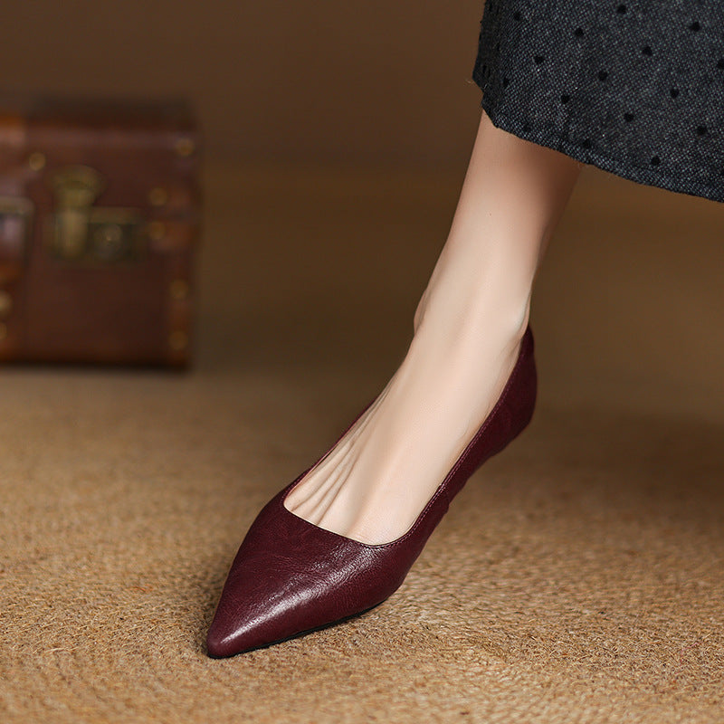 Veloria Lambskin Leather Flats