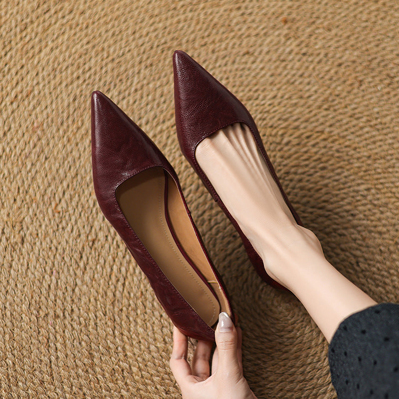 Veloria Lambskin Leather Flats