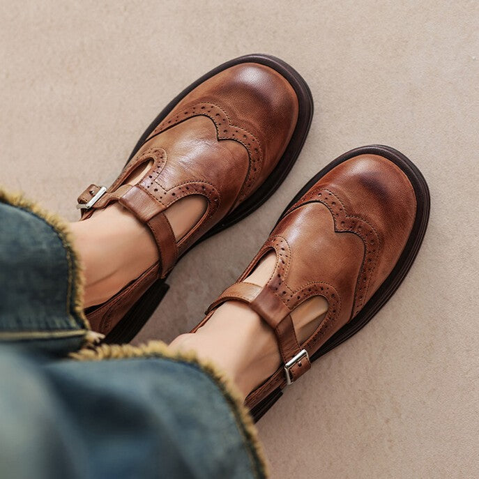 Veloria Leather Mary Janes