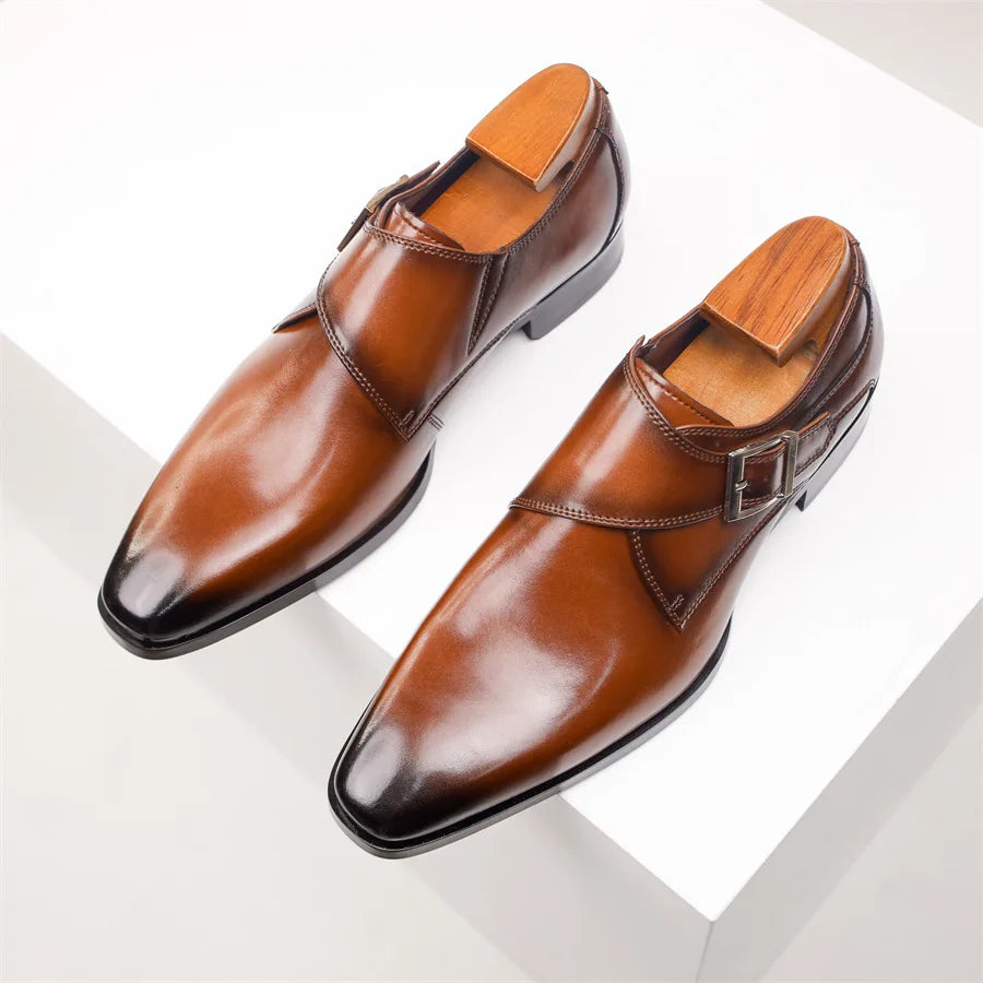 Dario Monk Strap Leather Shoes