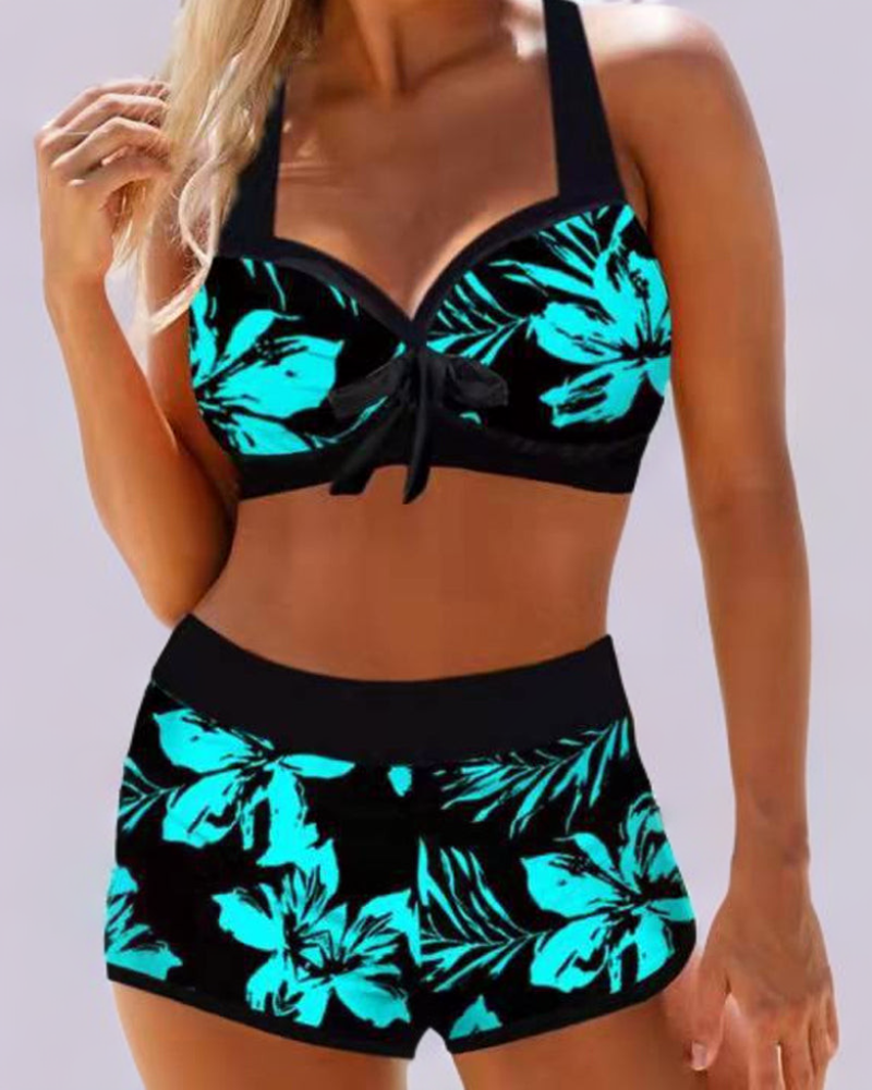Anna | High-waisted swimsuit with floral print