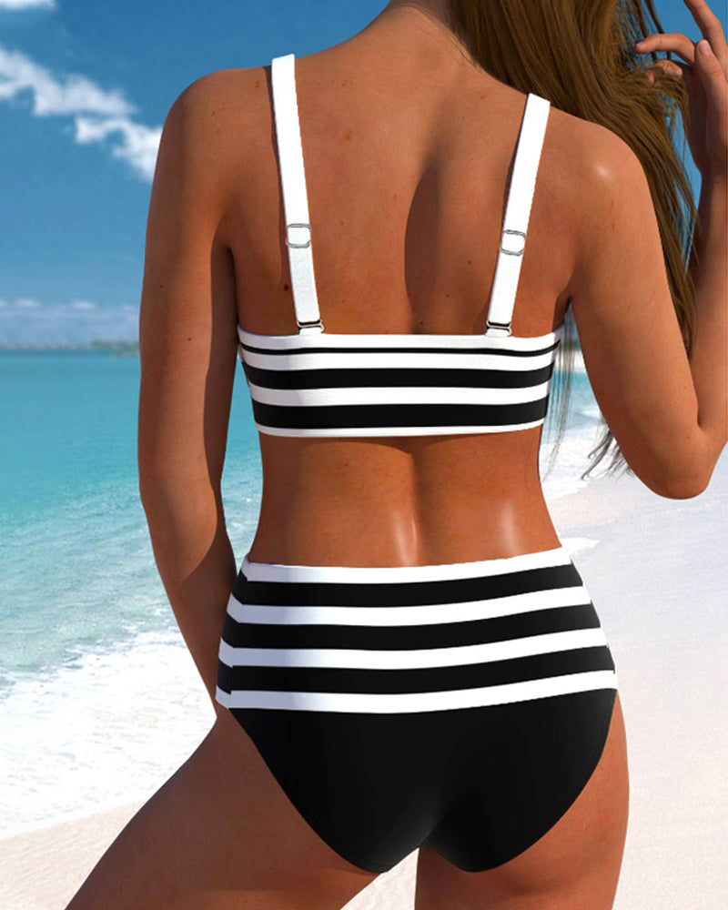 Regina Striped High-Waisted Bikini