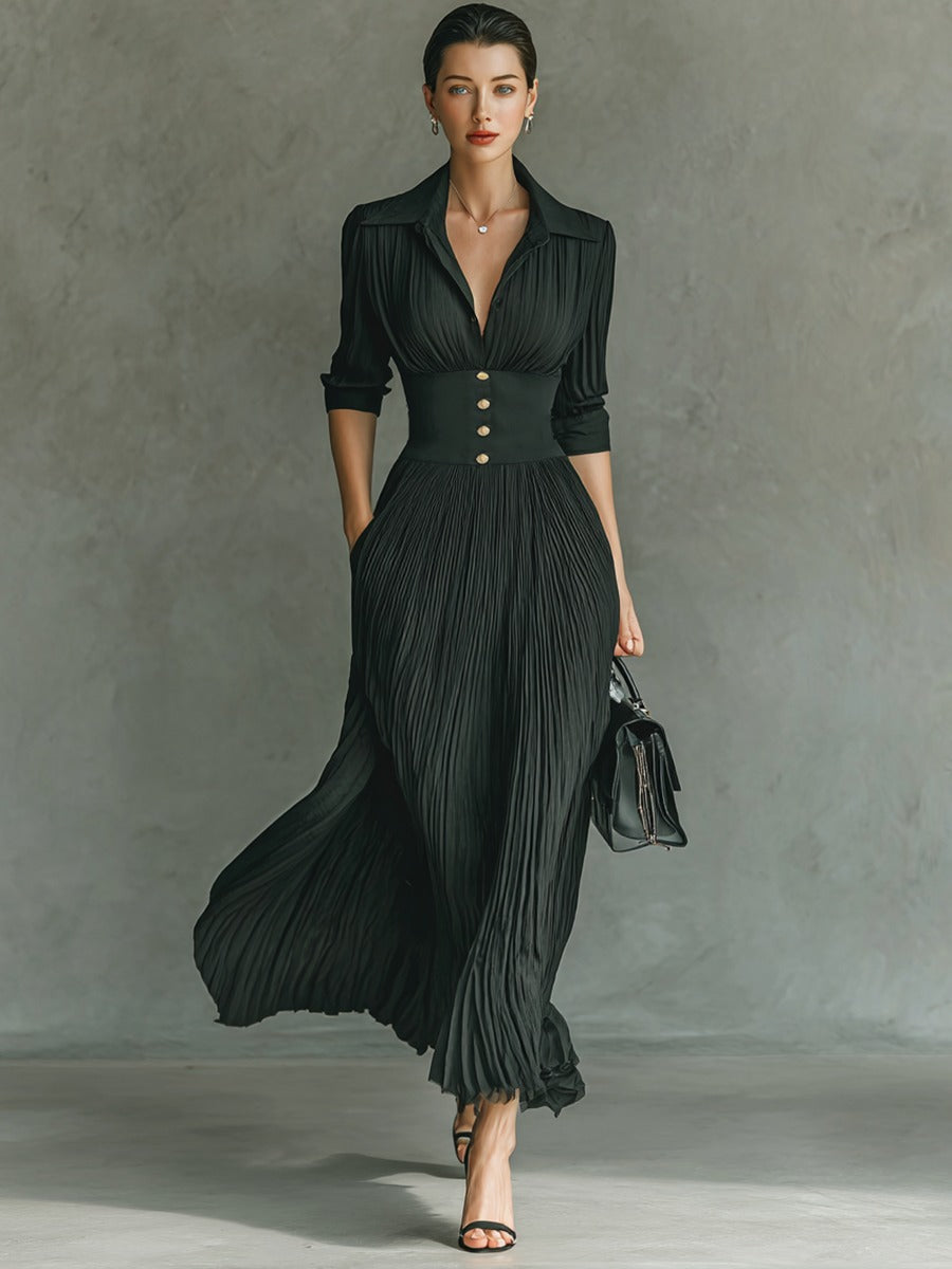 Christina | Long Pleated Dress