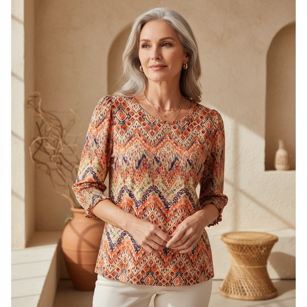 Emily | Printed Charm Top