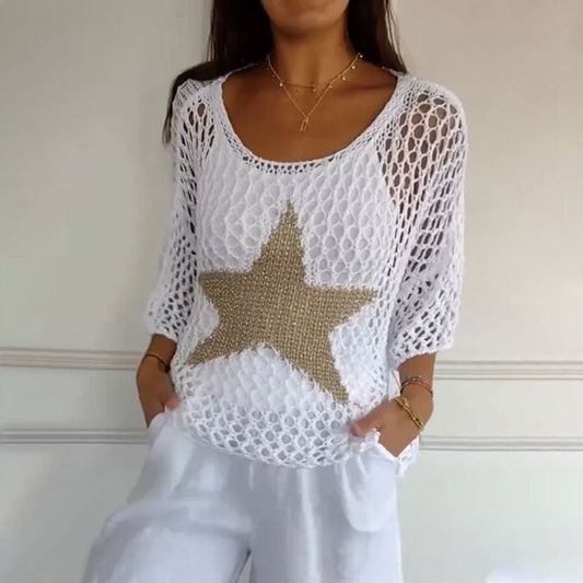 Jiah | Star Knitted Top